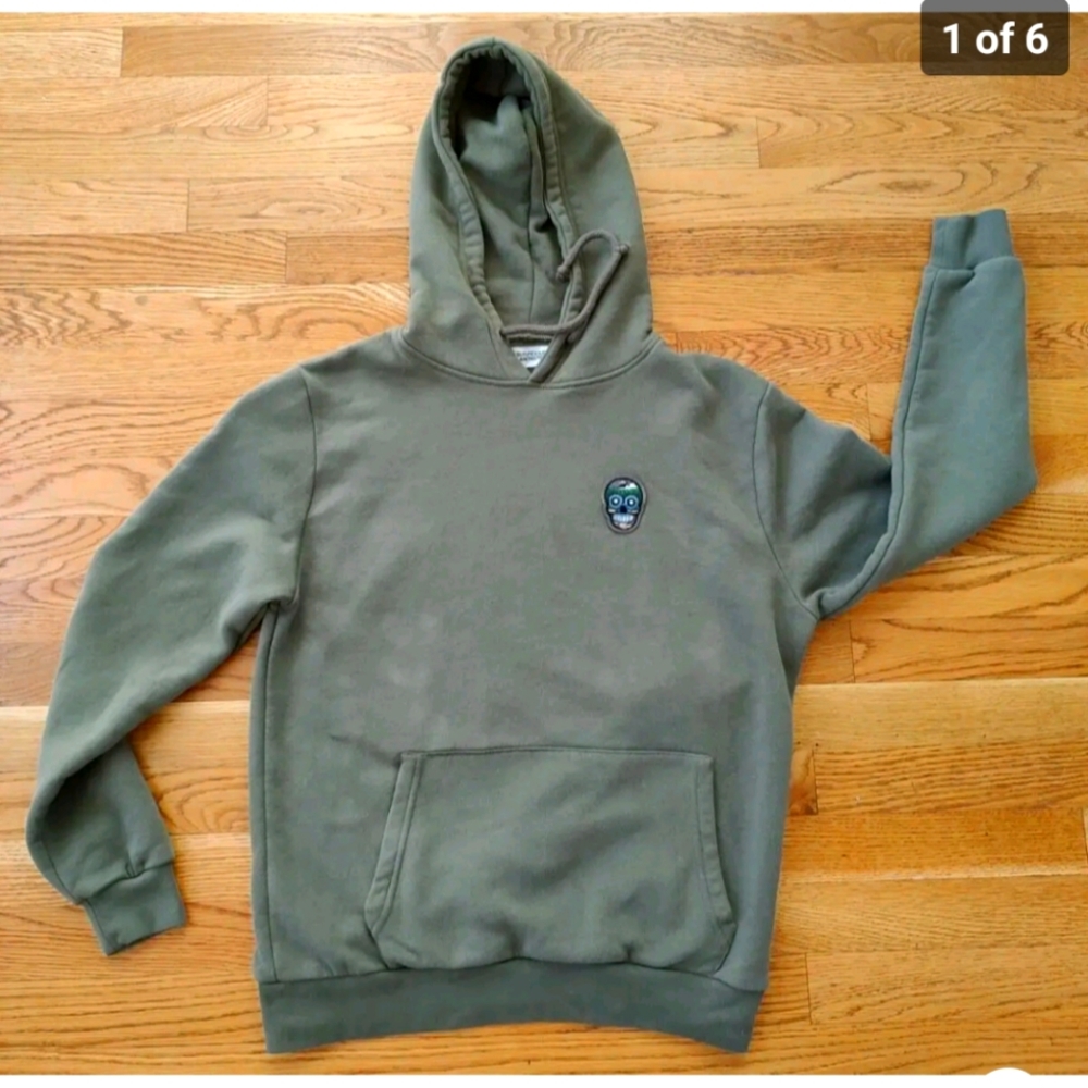 Suspicious Antwerp Green Hoodie Skull Sz S